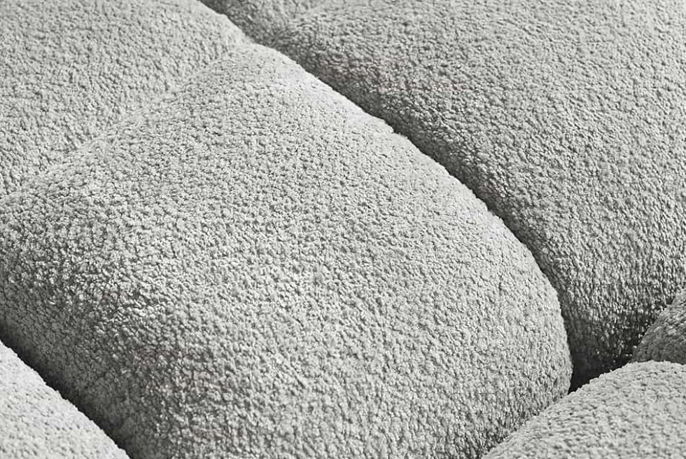 Modernes XXL Sofa CLOUD 260cm grau Bouclé Bigsofa Federkern inkl. Kissen
