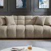 Modernes XXL Sofa CLOUD 260cm champagner greige Bouclé Bigsofa Federkern inkl. Kissen