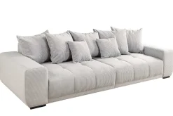 Modernes XXL Sofa ELEGANCIA 285cm champagner beige Cord inklusive Kissen Bigsofa