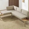 Modulare Garten Sitzgruppe ORLANDO LOUNGE 240cm champagner greige Aluminium wetterfest inkl. Kissen