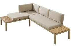 Modulare Garten Sitzgruppe ORLANDO LOUNGE 240cm champagner greige Aluminium wetterfest inkl. Kissen