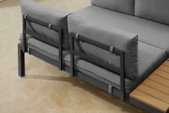 Modulare Garten Sitzgruppe ORLANDO LOUNGE 240cm anthrazit Aluminium wetterfest inkl. Kissen