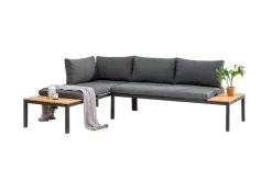 Modulare Garten Sitzgruppe ORLANDO LOUNGE 240cm anthrazit Aluminium wetterfest inkl. Kissen