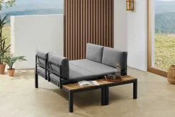 Modulare Garten Sitzgruppe ORLANDO LOUNGE 240cm anthrazit Aluminium wetterfest inkl. Kissen