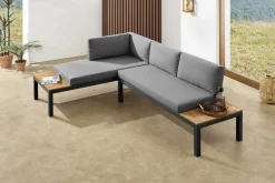 Modulare Garten Sitzgruppe ORLANDO LOUNGE 240cm anthrazit Aluminium wetterfest inkl. Kissen