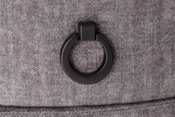Nachttisch SIGNUM 55cm oval grau Vogue Seiden Samtstoff inkl. Beleuchtung Schubladen