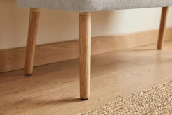 Nordische Sitzbank SCANDINAVIA MEISTERSTÜCK 115cm beige natur Massivholz mit Armlehne