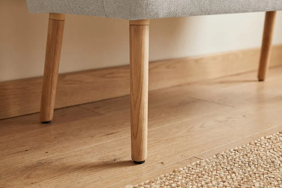 Nordische Sitzbank SCANDINAVIA MEISTERSTÜCK 115cm beige natur Massivholz mit Armlehne