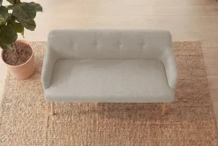 Nordische Sitzbank SCANDINAVIA MEISTERSTÜCK 115cm beige natur Massivholz mit Armlehne
