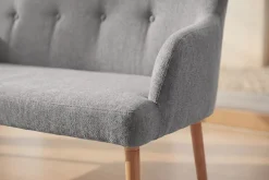 Nordische Sitzbank SCANDINAVIA MEISTERSTÜCK 115cm grau natur Massivholz mit Armlehne
