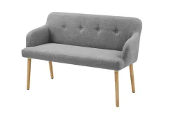 Nordische Sitzbank SCANDINAVIA MEISTERSTÜCK 115cm grau natur Massivholz mit Armlehne