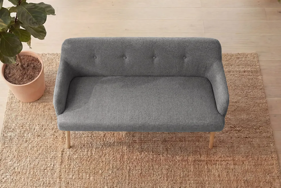 Nordische Sitzbank SCANDINAVIA MEISTERSTÜCK 115cm grau natur Massivholz mit Armlehne