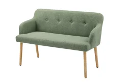 Nordische Sitzbank SCANDINAVIA MEISTERSTÜCK 115cm salbei natur Massivholz mit Armlehne