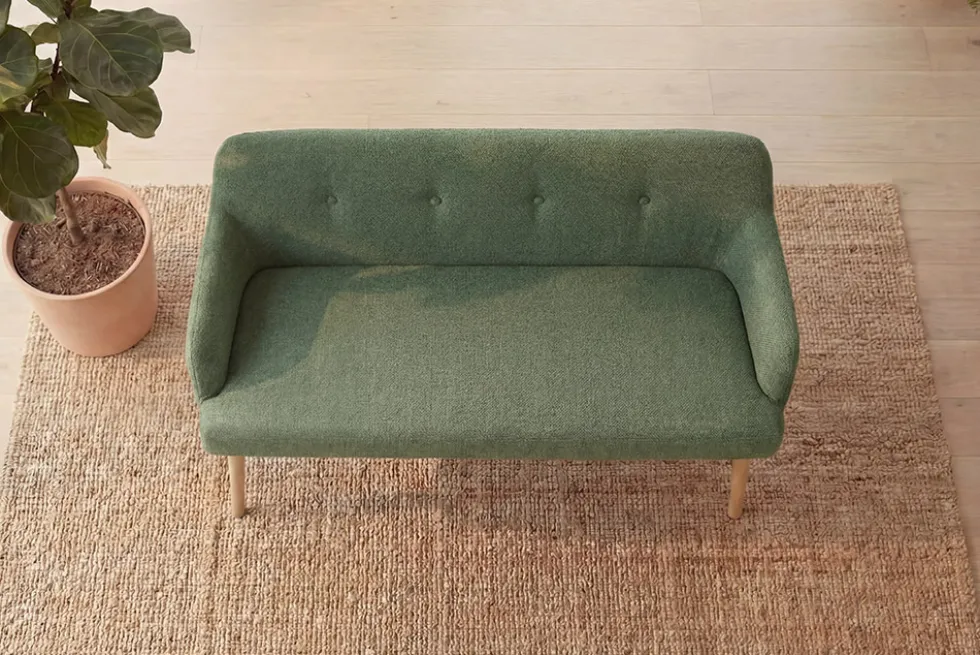 Nordische Sitzbank SCANDINAVIA MEISTERSTÜCK 115cm salbei natur Massivholz mit Armlehne