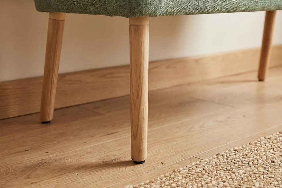 Nordische Sitzbank SCANDINAVIA MEISTERSTÜCK 115cm salbei natur Massivholz mit Armlehne