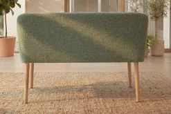 Nordische Sitzbank SCANDINAVIA MEISTERSTÜCK 115cm salbei natur Massivholz mit Armlehne