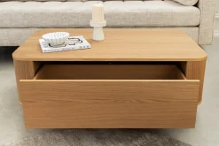 Nordischer Couchtisch VALHALLA WOOD 100cm natur Eichenholz mit Schublade