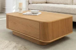 Nordischer Couchtisch VALHALLA WOOD 100cm natur Eichenholz mit Schublade