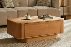 Nordischer Couchtisch VALHALLA WOOD 100cm natur Eichenholz mit Schublade