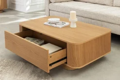 Nordischer Couchtisch VALHALLA WOOD 100cm natur Eichenholz mit Schublade