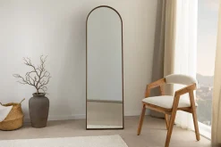 Nordischer Standspiegel PORTRAIT 165cm braun in Walnussholz-Design