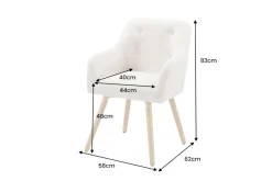 Nordischer Stuhl SCANDINAVIA MEISTERSTÜCK beige natur Strukturstoff Massivholzbeine