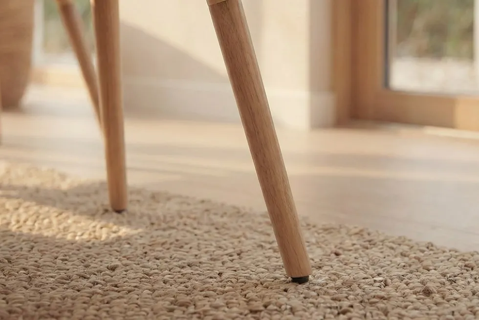 Nordischer Stuhl SCANDINAVIA MEISTERSTÜCK beige natur Strukturstoff Massivholzbeine
