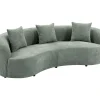 Organisches Sofa ATELIER 230cm salbei Bouclé 3-Sitzer Couch inkl. Kissen
