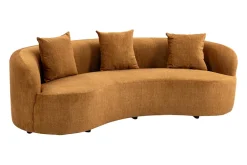 Organisches Sofa ATELIER 230cm senfgelb Samt 3-Sitzer Couch inkl. Kissen