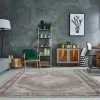 Orientalischer Baumwoll-Teppich PURE UNIQUE 240x160cm hellgrau geometrische Muster