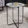 Orientalischer Beistelltisch CASABLANCA 50cm silber schwarz Tablett abnehmbar klappbar