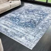 Orientalischer XXL Teppich OLD MARRAKESCH 350x240cm grau blau Flachgewebe