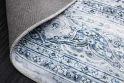 Orientalischer XXL Teppich OLD MARRAKESCH 350x240cm grau blau Flachgewebe