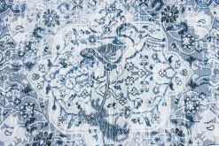 Orientalischer XXL Teppich OLD MARRAKESCH 350x240cm grau blau Flachgewebe