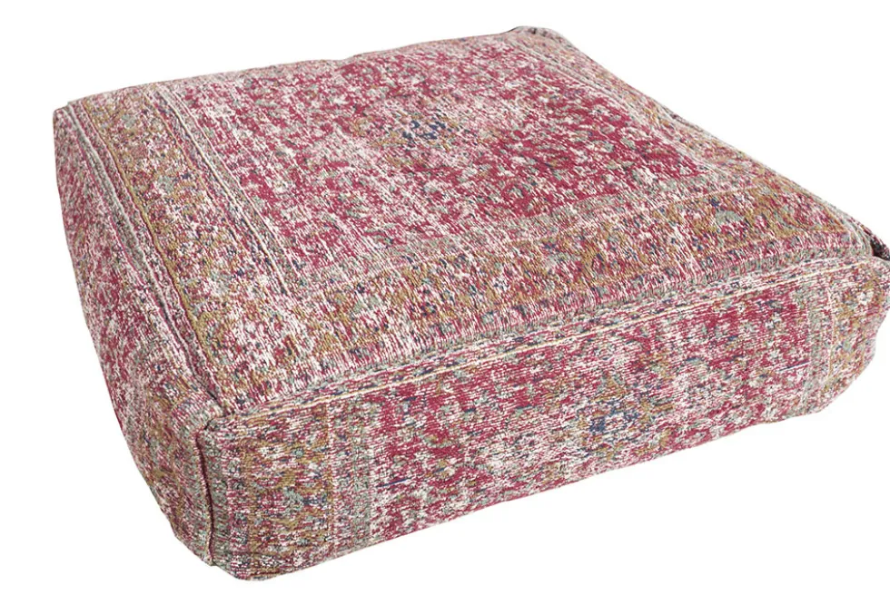 Orientalisches Bodenkissen XL OLD MARRAKESCH 70cm rot florales Muster Sitzpouf