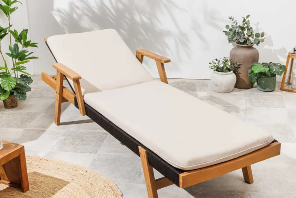 Outdoor Auflage COMFORT LINE 60x192cm beige Polsterkissen für Sonnenliege