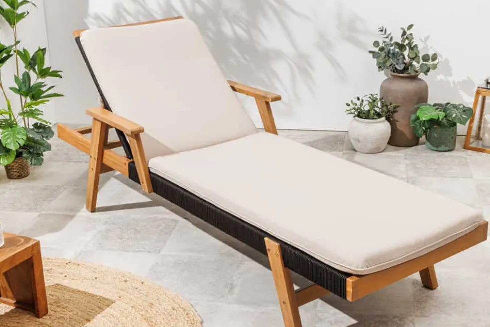 Outdoor Auflage COMFORT LINE 60x192cm beige Polsterkissen für Sonnenliege