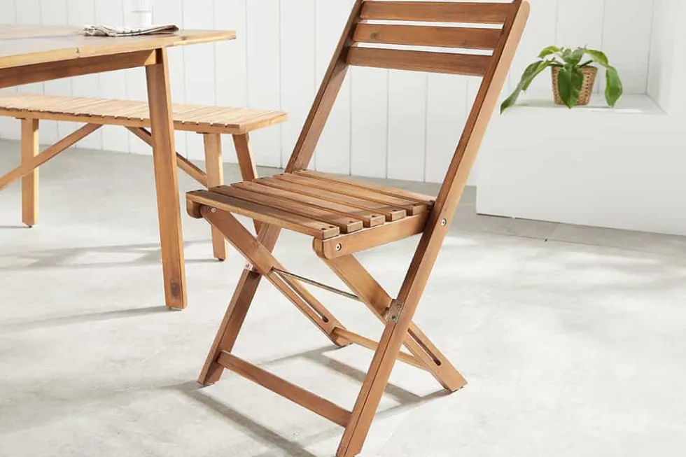 Outdoor Balkon Stuhl BALI natur honey Akazienholz klappbar wetterfest Gartenstuhl