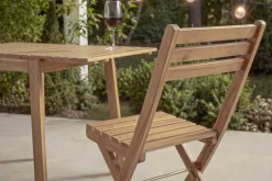Outdoor Balkon Stuhl BALI natur honey Akazienholz klappbar wetterfest Gartenstuhl