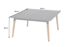Outdoor Beistelltisch IPANEMA 80cm anthrazit Aluminium Teakholz wetterfest Gartentisch