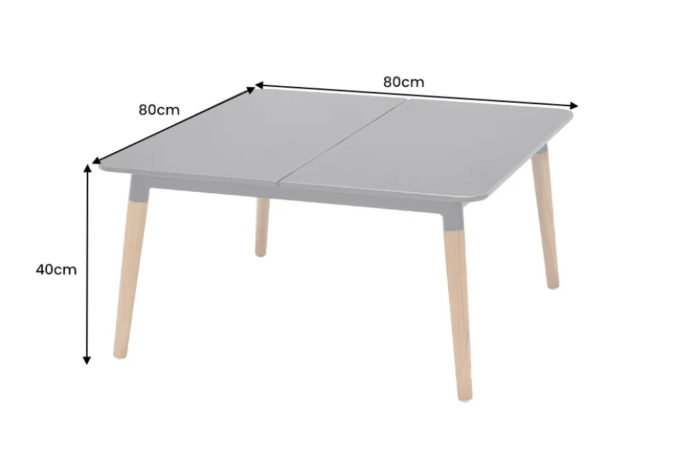 Outdoor Beistelltisch IPANEMA 80cm anthrazit Aluminium Teakholz wetterfest Gartentisch