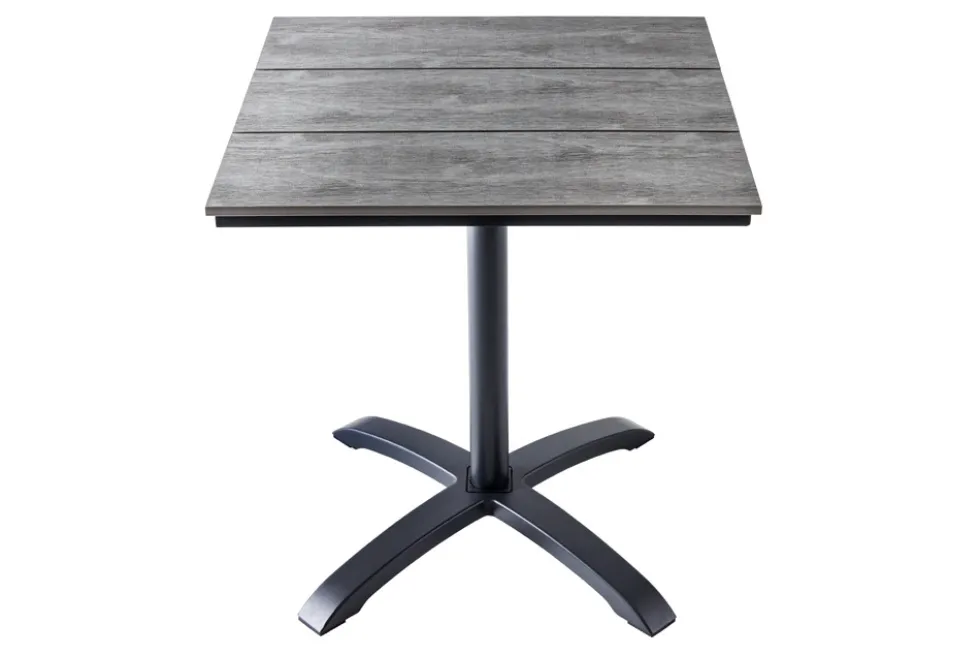Outdoor Bistrotisch DESIGNO 70cm schwarz grau Aluminium wetterfest Gartentisch