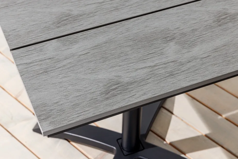 Outdoor Bistrotisch DESIGNO 70cm schwarz grau Aluminium wetterfest Gartentisch
