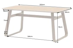 Outdoor Esstisch ORGANIC 200cm natur Kunststoff greige Aluminium Gartentisch wetterfest