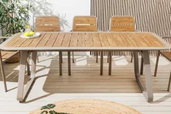 Outdoor Esstisch ORGANIC 200cm natur Kunststoff greige Aluminium Gartentisch wetterfest