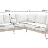 Outdoor Garten Sitzgruppe BALI ROPE 235cm beige natur Akazienholz Aluminium Kissen