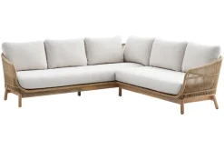Outdoor Garten Sitzgruppe BALI ROPE 235cm beige natur Akazienholz Aluminium Kissen