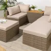 Outdoor Garten XXL Lounge-Set MONACO MODULAR 230cm natur beige Sitzecke inkl. Kissen und Tisch