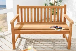 Outdoor Gartenbank EMPIRE TEAK 120cm natur Massivholz
