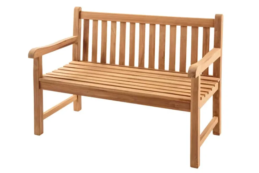 Outdoor Gartenbank EMPIRE TEAK 120cm natur Massivholz